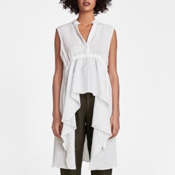 ZARA high-low linen tunic S - Picture 2 of 7